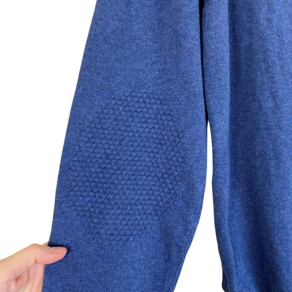 Massimo Dutti Mens Sz M Blue Cotton Cashmere Blend Fine-knit Henley Sweater - Picture 4 of 16